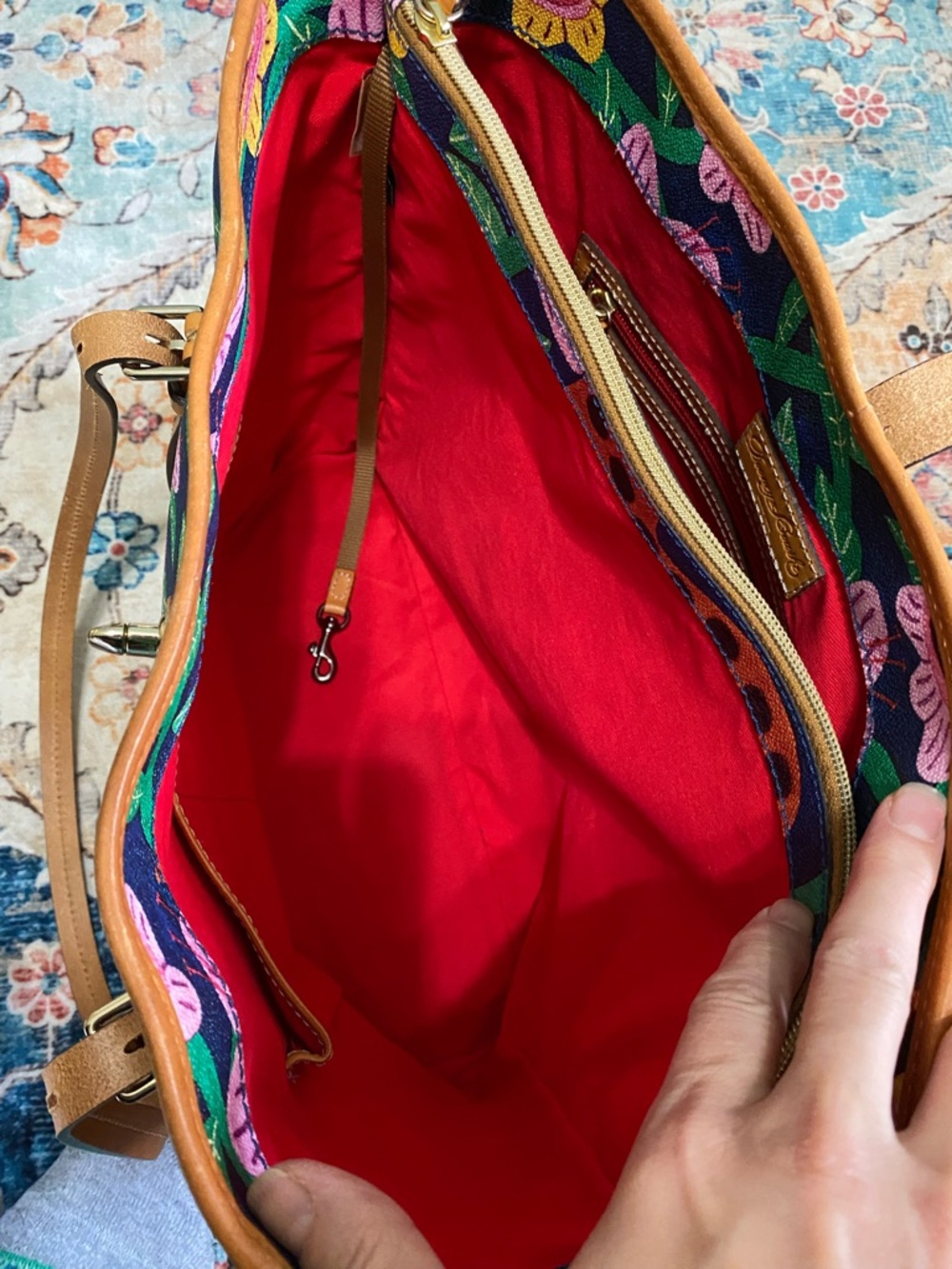 RARE Dooney Bourke Islamorada Large Bag Dover Tote Tropical Panama Jungle - Picture 13 of 14
